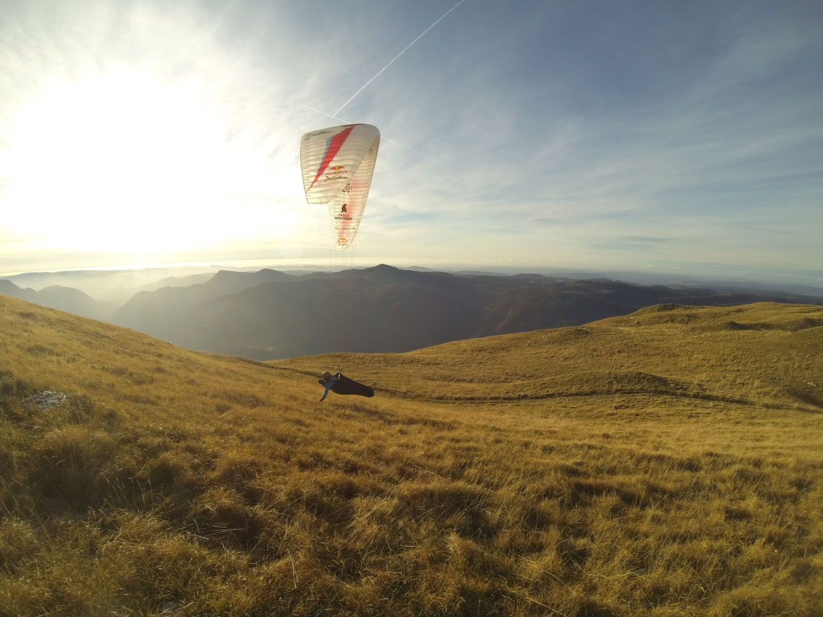 parapente xalps touch sunset