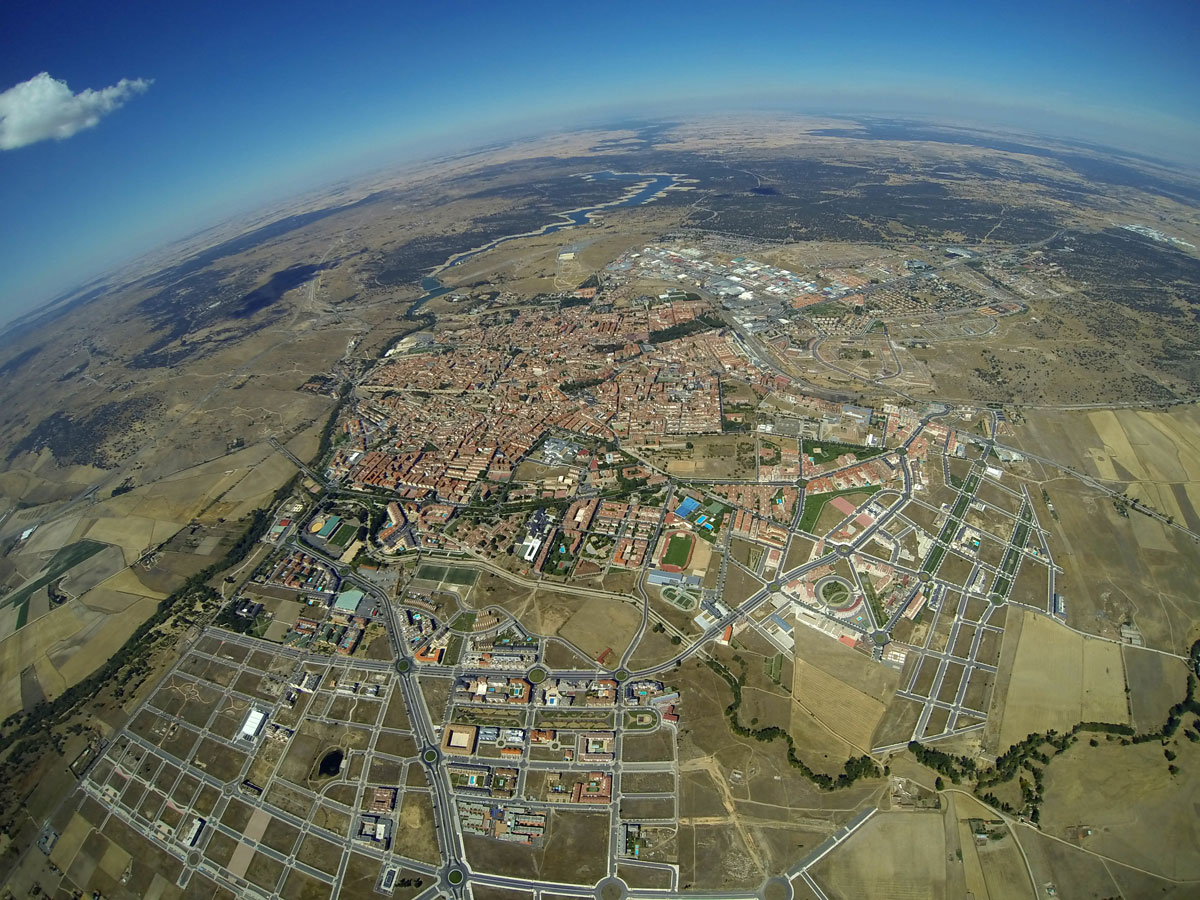 paragliding view town flight