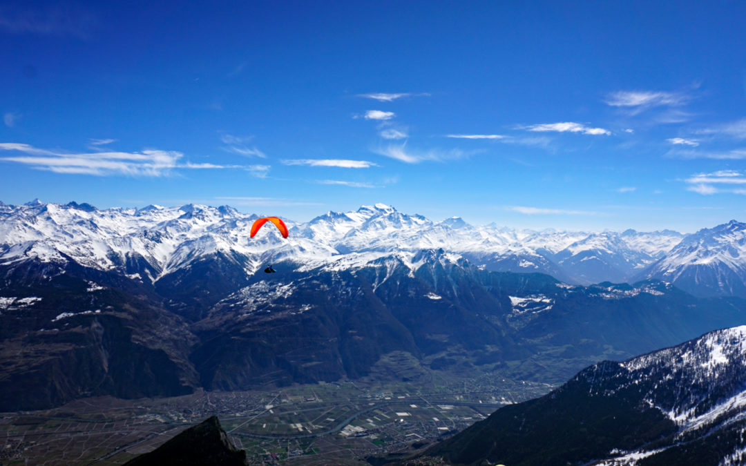 Rentrer à la maison en volant de Riederalp à Genève