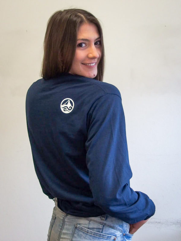 T-shirt à manches longues bleu (grand logo) – Image 3