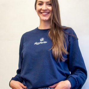 T-shirt à manches longues bleu (petit logo)